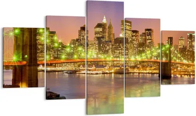 Produktbild von Bild auf Leinwand - Leinwandbild - New York Brücke - 125x70cm - Wand Bild - Wanddeko - Wandbilder - Leinwanddruck - Bilder - Kunstdruck - Wanddekoration - Leinwand bilder - Wandkunst - EA125x70-3517