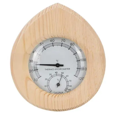 Produktbild von Sauna Thermometer Hygrometer Holz,Besonders präzises Saunathermometer mit gehärtetem Glas,Edles Sauna Zubehör