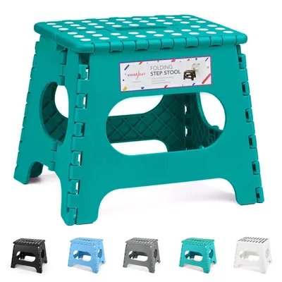 Produktbild von Tritthocker Klappbar Klapphocker Faltbar Höhe 27cm für Kinder und Erwachsene Bade Küchen - Dunkelgrün