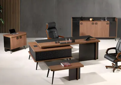 Produktbild von Komplettbüro Büromöbel Schreibtisch Büro Bürotisch Set 4tlg Holz Braun