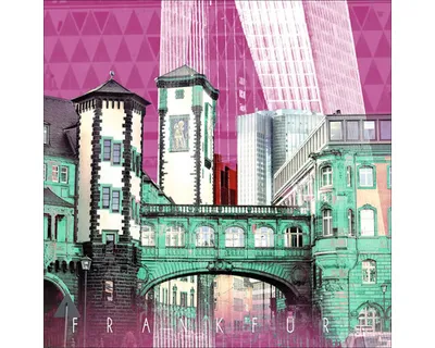 Produktbild von Glasbild Frankfurt Wahrzeichen II 50x50 cm