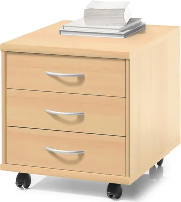 Zdjęcie produktu dla Rollcontainer >Olli< in Buche - 46x48x54cm (BxHxT)