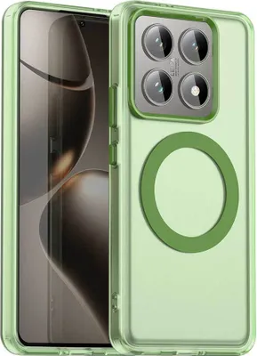 Image de Etui pour Xiaomi 14T, compatible avec MagSafe, étui fin semi-transparent mat anti-choc Vert