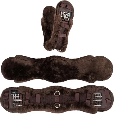 Produktbild von Equinate Kurzgurt Luke anatomisch Lammfell 80cm Braun