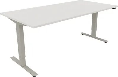 Produktbild von Sitz-/Stehtisch T-Kufe klappbar B1800xT900xH625-1285 si/Weiß