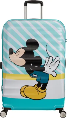 Image de American Tourister trolley Wavebreaker Disney Spinner 77 / 28 Disney Trolley Mickey Blue Kiss multicolore