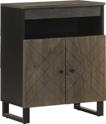 Image de Buffet noir 60x33x75 cm bois massif de manguier