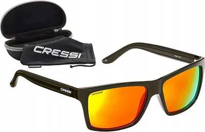 Produktbild von Cressi Damen Sonnenbrille mit schwarzem Rahmen und orangefarbenen Akzenten
