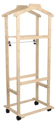 Imagen del producto de Perchero - Estante para ropa - Armario abierto - Soporte para ropa - Estante de almacenamiento - Independiente - Con ruedas - Madera - Duradero