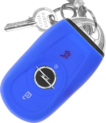 Produktbild von Auto Schlüssel Hülle Silikon Schutz Cover Blau kompatibel mit OPEL Astra K Insignia B Corsa E Zafira GTC Mokka X 3 Tasten KEYLESS SMARTKEY