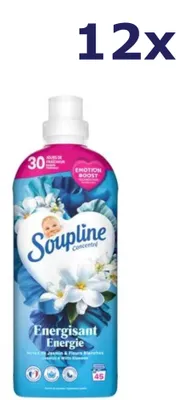 Produktbild von 12x Soupline Weichspüler – 45 sc 950 ml – Energie – Jasmin & weiße Blüten