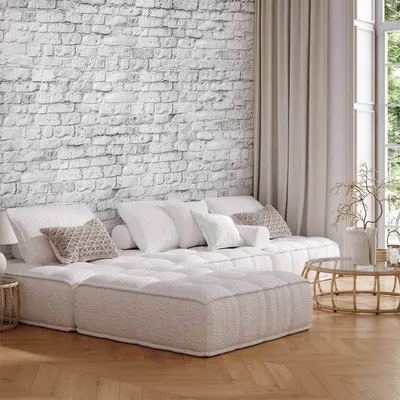 Produktbild von Selbstklebende Folie Fototapete - White brick 98x70 cm Muster f-A-0334-a-a