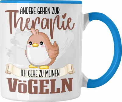 Produktbild von Trendation - Vogel Züchter Tasse Besitzer Geschenkidee Lustiger Spruch Vogel Liebhaber (Blau)