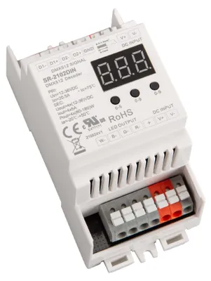 Produktbild von LED CONNEX DMX Hutschschiene Decoder 12-36V 4CH 5A