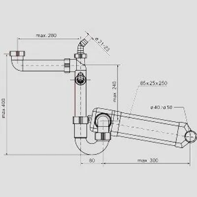 Produktbild von SANIT 31.232.00..0000 Raumspar- Rohrgeruchverschluss G1