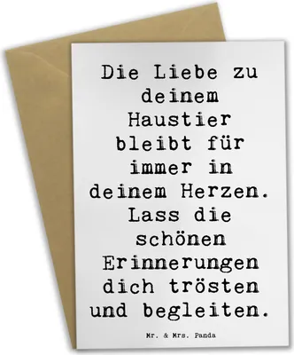 Produktbild von Mr. & Mrs. Panda Grußkarte Spruch Trauerbewältigung Haustierverlust - Weiß - Geschenk, emotionaler Beistand, weihnachtskarten, Zuversicht, Mut, einladungskarten, Andenken