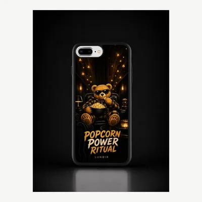 Productafbeelding van iPhone 7 / 8 Plus hoesje, telefoonhoesje, beschermhoesje, case met popcornmotief – LUNØIR ©