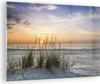 Produktbild von Bilder auf glas - Einteilig - Westen Sonne Strand - 70x50cm - Glasbilder - Wandbilder - Bilder - zum Aufhängen bereit - Wanddekoration aus Glas - Glas Bilder - Wandbild auf Glas - GAA70x50-4201