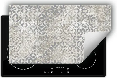 Produktbild von DarHaus Herdabdeckplatte 90x52 cm Anti Rutsch Matte Aufrollbar, grau - Mosaik