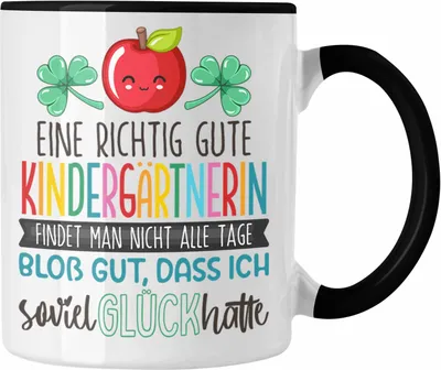 Produktbild von Trendation - Kindergärtnerin Tasse Geschenk Dankeschön Beste Erzieherin Der Welt Dankeschön (Schwarz)