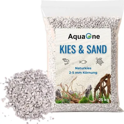 Produktbild von 25 Kg weißen Naturkies Noa "" 2-5 mm Bodengrund Aquarium Kies