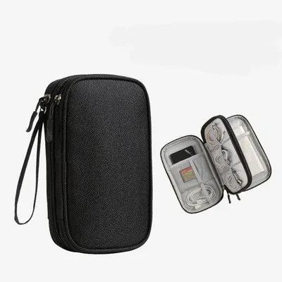 Obrázok produktu pre Organizér na cestovanie pre technické príslušenstvo – kufrík na káble, nabíjačky a gadgety – čierny