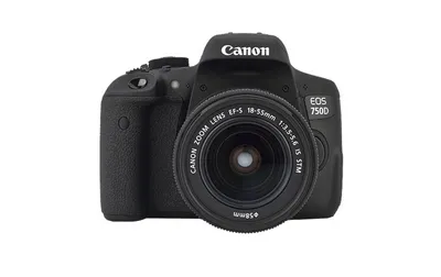 Produktbild von Canon EOS 750D + EF-S 18-55 IS STM, 24,2 MP, 6000 x 4000 Pixel, CMOS, Full HD, Touchscreen, Schwarz