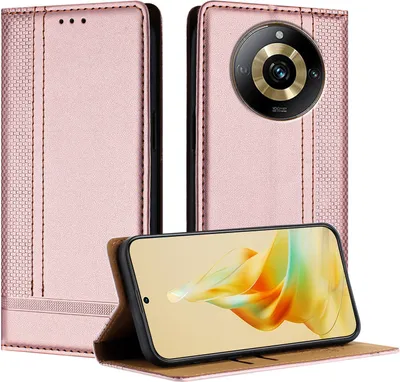 Produktbild von Handyhülle für Realme 11 Pro Leder Flip Klappbare Schutzhülle mit Standfunktion Pink