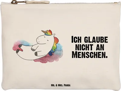 Produktbild von Mr. & Mrs. Panda Etui Einhorn Wolke 7 Größe M - Weiß - Geschenk, Verliebt, Federmappe, Kosmetiktasche, Kulturbeutel, aufbewahrungstasche, kosmetiktäschchen, Lächeln