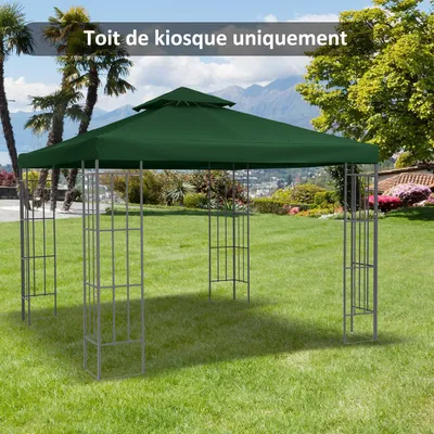 Produktbild von Sweiko Ersatzdach für Pavillon 3x3m wasserabweisend Pavillondach für Metallpavillon Pavillon Ersatzdach Gartenpavillon Partyzelt Gartenzelt Polyester Dunkelgrün