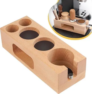 Produktbild von Famanu Tamper Station 58 mm - Holz, Abklopfhilfe - geeignet für Café und Zuhause