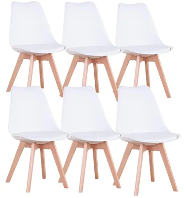 Immagine prodotto di Set di 6 sedie da pranzo ergonomiche in stile scandinavo
