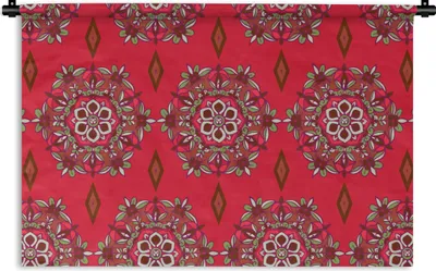 Produktbild von MuchoWow® Wandteppich Wandbehang Mandala - Muster - Blume 60x40 cm Tapisserie Dekoration Wandtuch - Wanddekorationen