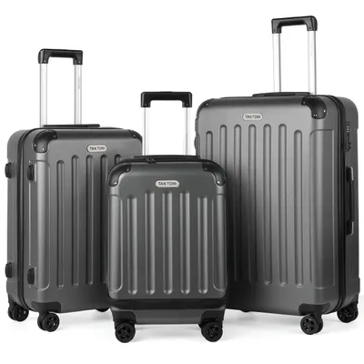 Produktbild von Kofferset 3-Tlg ABS Handgepäck Koffer-Set Rollkoffer Reisekoffer, 4 Rollen, Reisetrolley Leicht mit 4 Rollen 360° Große Kapazität Trolley