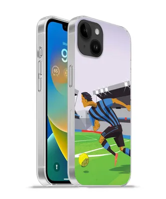 Produktbild von MuchoWow® Handyhülle Schutzhülle Hülle für Apple iPhone 14 Plus - Soft case Eine Illustration von Spielern, die in einem Stadion Fußball spielen - Junge - Mädchen - Kinder Silikon Softcase Handy Hülle - Abbildung