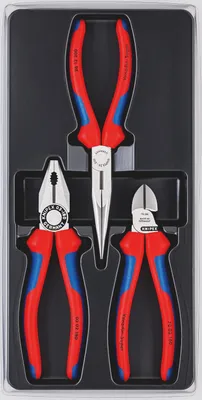 Produktbild von Knipex 00 20 11, Zangensatz, Stahl, Polypropylen (PP), Blau, Rot, 810 g