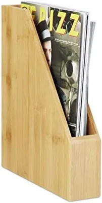 Produktbild von PolkaHome® Bambus Zeitschriftenhalter – Organizer für A4-Format, 30 x 26 x 7 cm, Braun