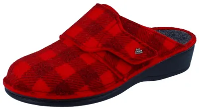 Produktbild von FINN COMFORT Andermatt Damen Hausschuhe rot Karofilz - Größe: 39