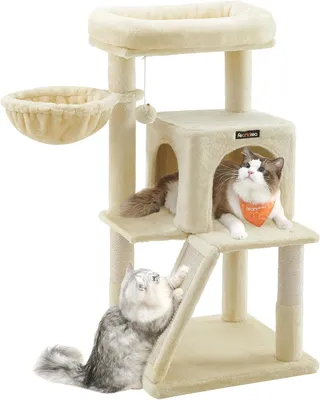 Produktbild von Kratzbaum grosse Plattform beige Plüsch
