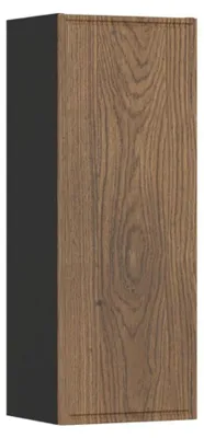 Image de Meuble de rangement salle de bain SAVIA 80 cm marron et noir – 1 porte