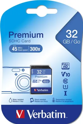 Produktbild von Verbatim Premium - 32 GB - SDHC - Class 10 - 10 MB/s - 10 MB/s