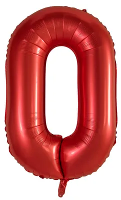 Produktbild von Folienballon 100cm Zahl 0 matt rot