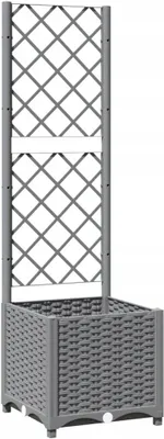 Produktbild von Blumenkasten mit Rankgitter Grau 40x40x136 cm