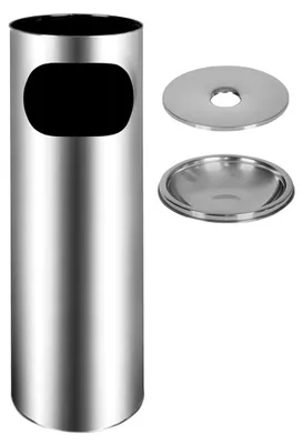 Produktbild von Metlex Standaschenbecher Mülleimer Edelstahl Hochglanz