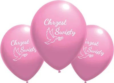 Zdjęcie produktu dla Balony lateksowe Chrzest Święty różowe, 50 szt.