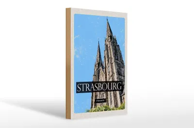 Produktbild von Holzschild Reise 20x30cm Strasbourg France Kathedrale