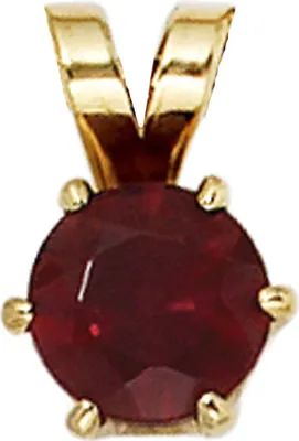 Produktbild von Anhänger Granat rot dunkelrot & 585 Gold Gelbgold Halsschmuck Damen