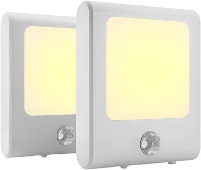 Produktbild von Bewegungssensor-Licht - Bewegungsgesteuerte Nachttischlampe - Dimmbarer Helligkeit - Warmweiße LED - Für Flur, Treppen, Küche - 2 Stück