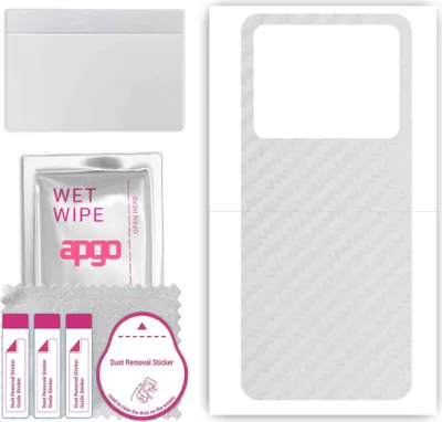 Produktbild von apgo Rückseite Schutzfolie, Skin, kompatibel mit HTC U23, Hinten Displayschutzfolie aus Vinylfolie, kratzfest, einfache Montage - Transparenter Kohlenstoff