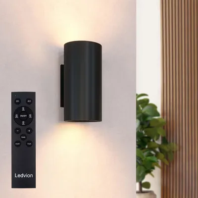 Produktbild von Ledvion LED Wandleuchte USB Aufladbar mit Fernbedienung Schwarz Kabellos